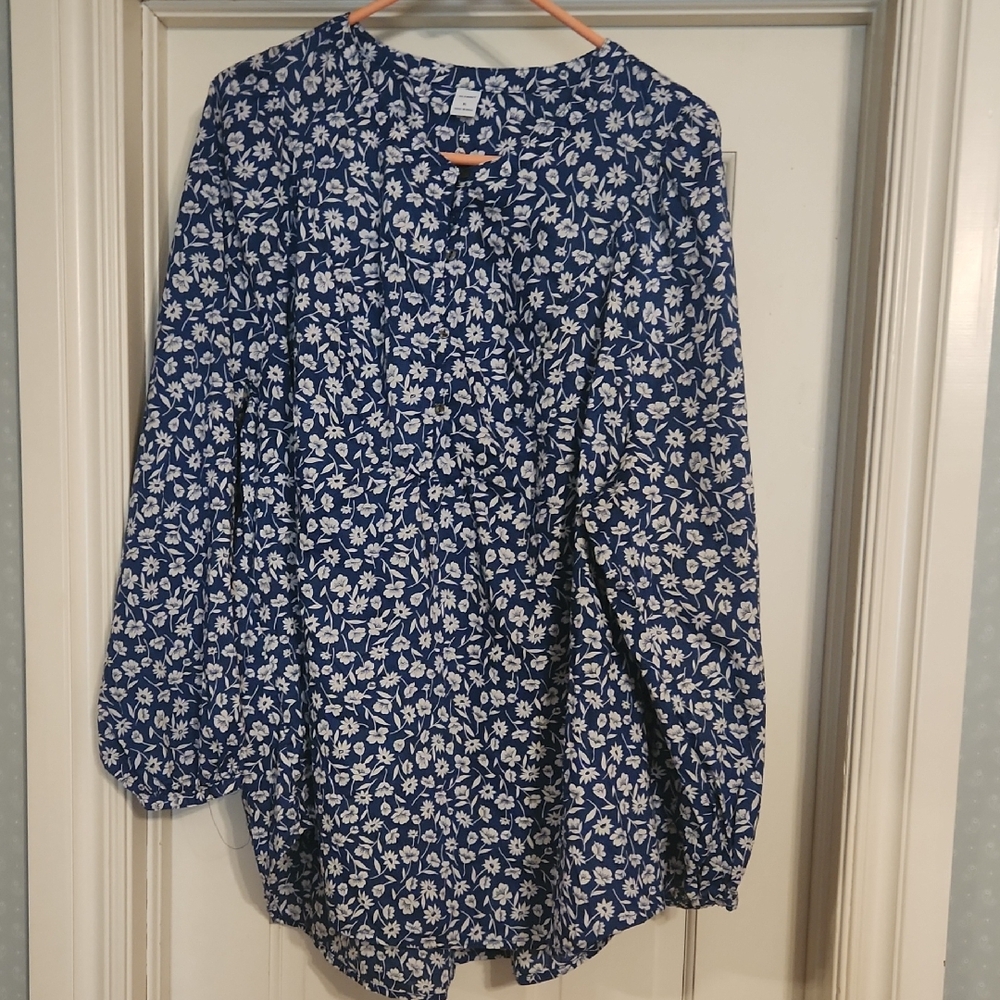 Old Navy Blue Floral Blouse